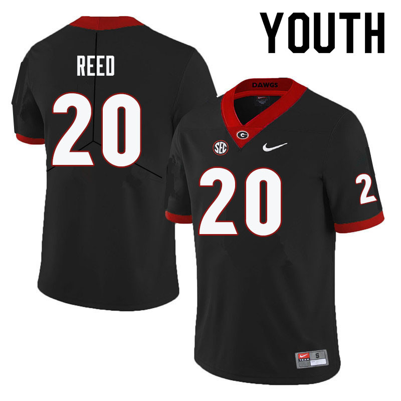 Youth #20 J.R. Reed Georgia Bulldogs College Football Jerseys-Black